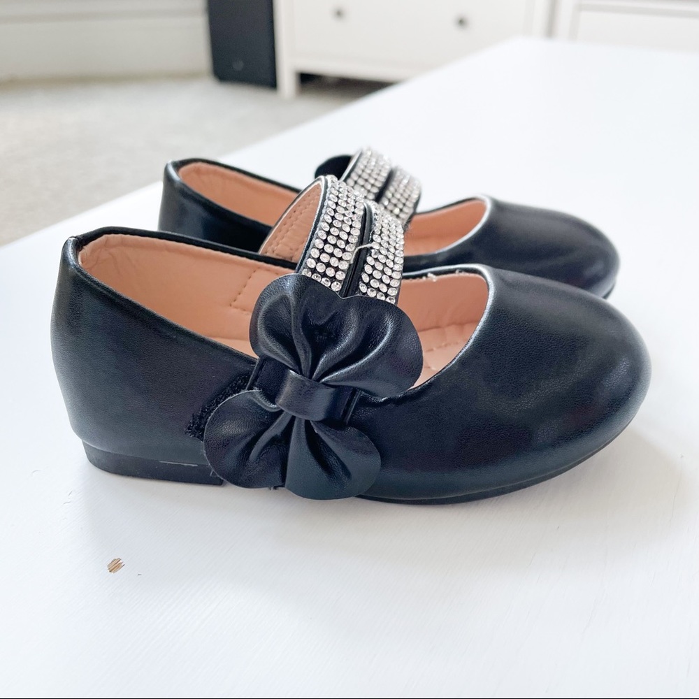 Little Star Black Toddler Dress Shoes